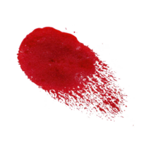 vibrant red paint splatter with dynamic, textured edges creates artistic and energetic effect, resembling burst of color on transparent background png