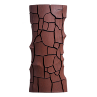 textured, brown, cylindrical object resembling tree trunk with cracked pattern, showcasing natural and rustic appearance. surface is detailed and artistic png