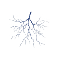 striking image of blue lightning bolt branching out against transparency background, resembling tree like structure. intricate pattern creates sense of energy and power png