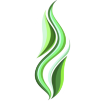 This features abstract design of green leaves with flowing, wavy pattern, symbolizing nature and growth. vibrant shades of green create fresh and lively appearance png