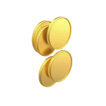 quattro brillante oro monete siamo impilati nel coppie, riflettendo leggero e la creazione di senso di ricchezza e prosperità. monete siamo posizionato contro pianura sfondo, sottolineando loro metallico lustro png