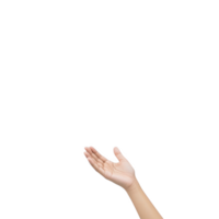 hand reaching upward against transparent background, symbolizing hope and aspiration. open palm suggests gesture of giving or receiving, conveying sense of openness and possibility png