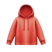 vibrant red hoodie with front pocket and drawstring hood, isolated on transparency background, showcasing casual and comfortable style png
