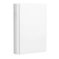 plain white book with minimalist design stands upright, featuring smooth cover and subtle spine details. simplicity of book evokes sense of calm and potential for creativity png