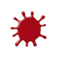 vibrant red paint splatter with circular shape and radiating droplets on transparency background, evoking creativity and spontaneity png