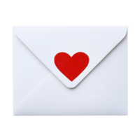 white envelope with red heart symbol on front, symbolizing love and affection, perfect for romantic messages or special occasions png