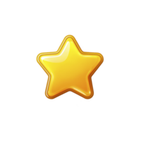 shiny, golden star icon with glossy finish, isolated on transparency background, symbolizing achievement or excellence. star smooth, reflective surface adds modern touch png