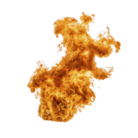 dynamic burst of orange flames with intricate patterns and intense heat, isolated on transparency background, creating dramatic and energetic visual effect png