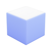 glowing blue cube with soft gradient effect creates futuristic and minimalist design. smooth surface and subtle lighting give it modern and abstract appearance png