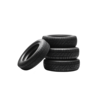 Four stacked black car tires with detailed tread patterns are shown against transparency background, highlighting their durability and design png