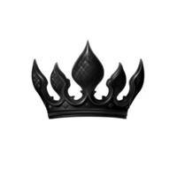 black crown with sleek, modern design featuring pointed tips and intricate detailing, set against transparent background. crown exudes elegance and authority png