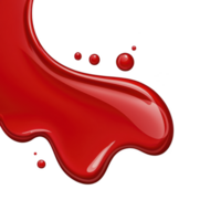 vibrant splash of glossy red liquid with smooth curves and reflective highlights, creating dynamic and energetic visual. fluid shape suggests movement and fluidity png