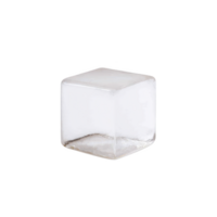 clear, transparent glass cube with smooth edges and minimalist design, perfect for modern decor or artistic displays. Its simplicity and elegance make it versatile for various uses png