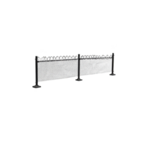 sleek, modern crowd control barrier with silver metallic finish, featuring chain link design and sturdy black posts, ideal for event management and public safety png