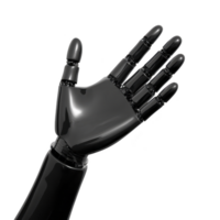 sleek black robotic hand with articulated fingers is shown against plain background, showcasing advanced technology and futuristic design png