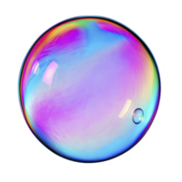 vibrant, iridescent soap bubble with spectrum of colors reflecting light, creating mesmerizing and delicate appearance against transparency background png