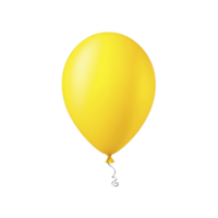 vibrant yellow balloon with shiny surface and curly ribbon tail, perfect for celebrations and parties. balloon cheerful color adds festive touch to any event png