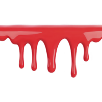 vibrant red paint drip flows down against transparency background, creating striking and artistic visual effect. glossy texture and smooth curves of paint add dynamic and creative touch png