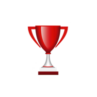 shiny red trophy with sleek design symbolizes achievement and success. vibrant color and elegant shape make it ideal representation of victory and excellence png