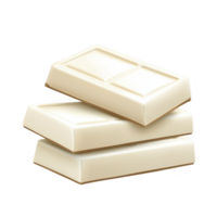 Two stacked white chocolate bars with smooth, creamy texture are shown against plain background. bars have glossy finish, highlighting their rich and indulgent appearance png