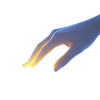 glowing hand reaches out with gentle touch, illuminated by warm, ethereal light. fingers are gracefully extended, creating sense of connection and warmth png