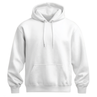 plain white hoodie with front pocket and drawstring hood, perfect for casual wear. simple design makes it versatile for various styles and occasions png