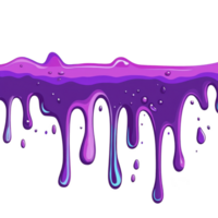 vibrant illustration of purple slime dripping with glossy texture, creating playful and dynamic effect. slime appears to be oozing, with highlights and shadows enhancing its three dimensional look png