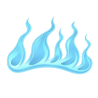stylized illustration of blue flames with smooth, flowing design, evoking sense of energy and movement. flames are depicted gradient of light to dark blue, creating dynamic and vibrant appearance png
