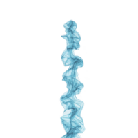 vertical, wispy blue smoke trail rises gracefully against transparency background, creating ethereal and abstract visual effect. delicate swirls and curves evoke sense of calm and fluidity png