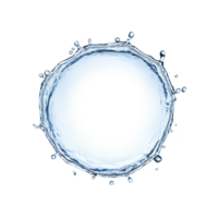 circular splash of water creates dynamic and refreshing visual effect against transparency background, with droplets radiating outward png