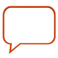 bright orange speech bubble with bold outline stands out against transparent background, perfect for adding text or creating engaging visual content png
