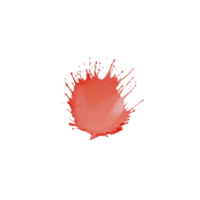 vibrant red paint splash isolated on transparency background, creating dynamic and artistic effect. splash forms abstract shape with droplets radiating outward, conveying energy and creativity png