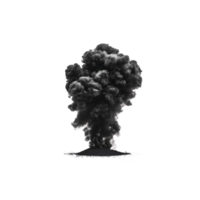 large, dark smoke cloud rises dramatically against transparency background, creating sense of mystery and intensity. billowing formation suggests explosion or fire png