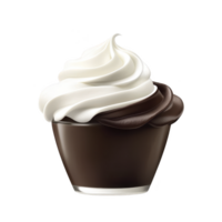 delicious swirl of creamy vanilla and rich chocolate soft serve ice cream in cup, creating delightful contrast of flavors and textures. Perfect for sweet treat png
