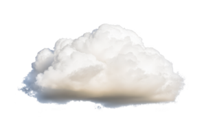 fluffy white cloud floats against transparent background, showcasing its soft and airy texture. cloud appears light and ethereal, evoking sense of calm and tranquility png