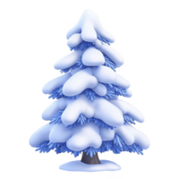 snow covered evergreen tree with blue tinted branches creates serene winter scene, evoking sense of calm and tranquility png