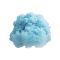 fluffy, light blue cloud of smoke or vapor is suspended against transparency background, creating dreamy and ethereal effect. soft texture and pastel color evoke sense of calm and tranquility png