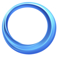vibrant blue circular ring with smooth, glossy surface and modern, abstract design. ring dynamic curves create sense of motion and energy, making it visually striking png