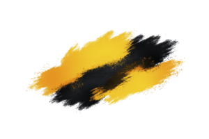 vibrant abstract brushstroke design featuring bold yellow and black colors, creating dynamic and energetic visual effect. textured strokes add depth and movement png