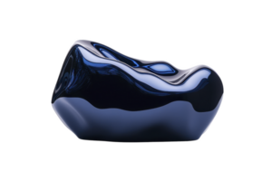 sleek, abstract blue sculpture with smooth, flowing curves and glossy finish, resembling modern art piece. Its reflective surface adds dynamic visual appeal png