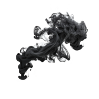 swirling cloud of black and white ink creates abstract, dynamic shape against transparent background, evoking sense of mystery and fluidity png