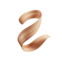 This features smooth, flowing ribbon of light brown hair, elegantly twisted into spiral shape against transparency background. texture and color of hair are highlighted, creating sense of movement png