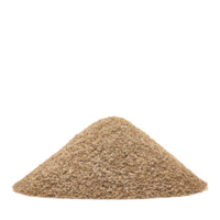 pile of brown sesame seeds is heaped against plain background, showcasing their texture and natural color. seeds are small and uniform, ideal for culinary use png