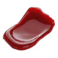glossy, vibrant red liquid splash with smooth texture, resembling sauce or condiment, isolated on transparency background png