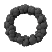 circular formation of dark, cloud like shapes creates mysterious and abstract design, evoking sense of depth and intrigue. soft, rounded forms suggest dynamic and fluid motion png
