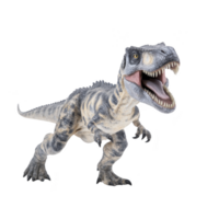 fierce dinosaur toy with open mouth and sharp teeth, showcasing realistic details and dynamic pose. toy is designed to resemble prehistoric creature, capturing its ferocity png