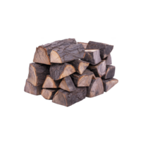 stack of neatly arranged firewood logs with rough bark and visible wood grain, ready for use in fireplace or campfire. logs are cut into uniform pieces, showcasing natural textures png