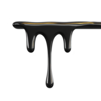 thick, glossy black liquid drips slowly from horizontal surface, creating smooth, shiny texture. image captures fluidity and viscosity of substance, evoking sense of movement png