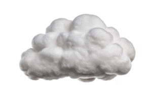 fluffy white cloud with soft, cotton like texture floats against transparent background, evoking sense of calm and serenity png