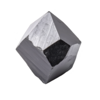 shiny, metallic crystal with geometric shape and smooth surfaces, reflecting light. mineral sharp edges and reflective quality give it striking appearance png
